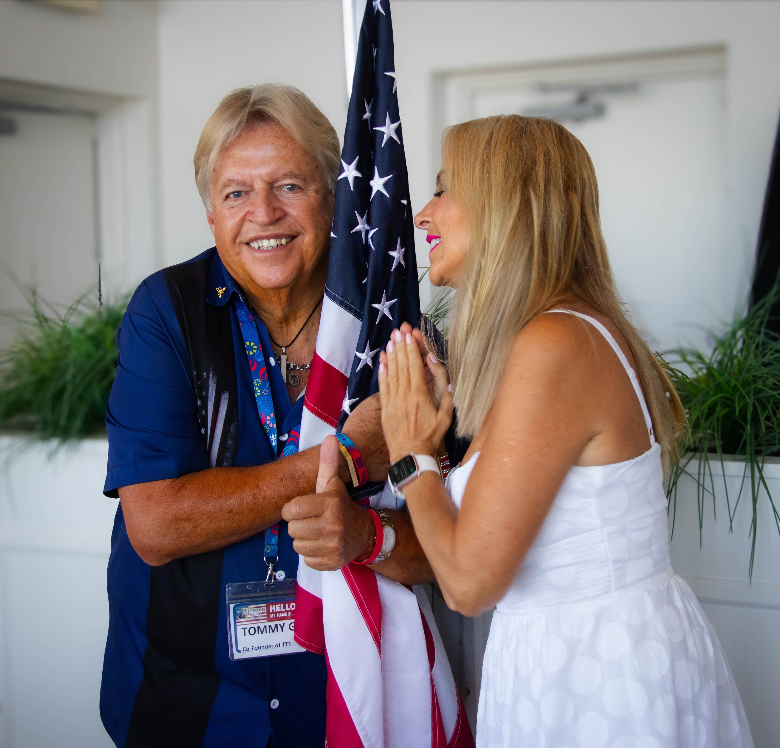 Trumpsterz hosts greeting guests